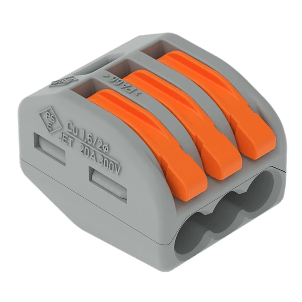 Gray three-position lever connector