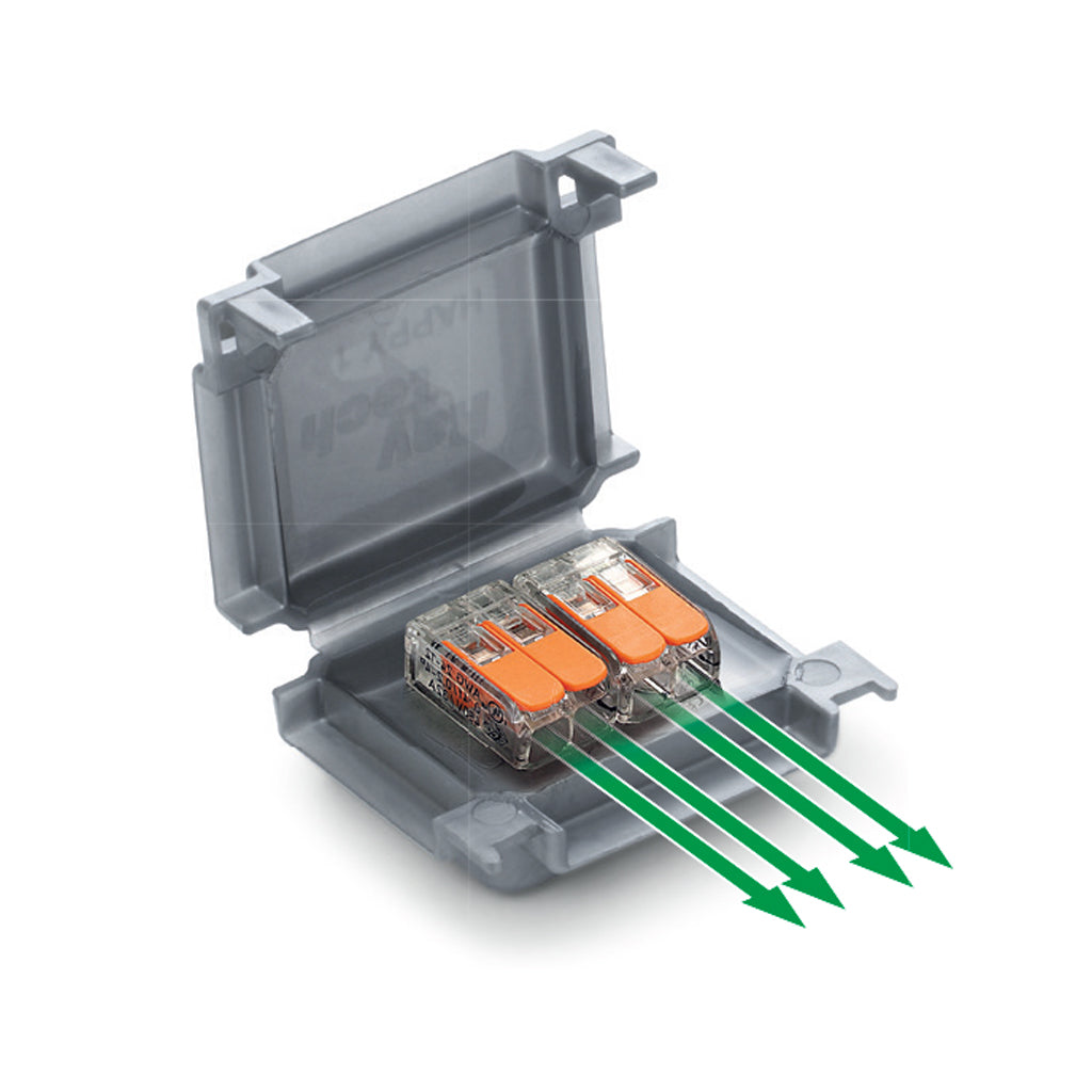 Happy/Gel Box - Dielectric Gel Box – 3-Way Pre-Filled IPX8 Connector | Waterproof, Re-Enterable, UV Resistant