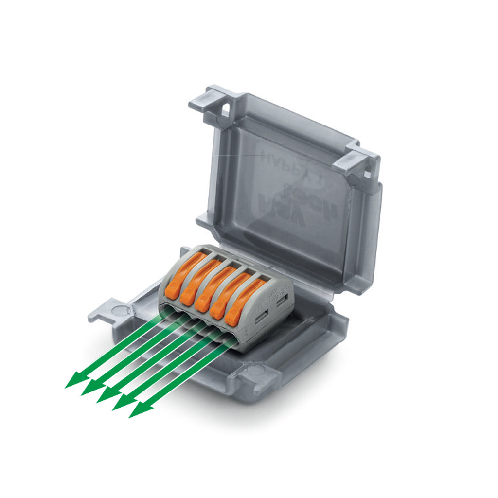 Happy/Gel Box - Dielectric Gel Box – 3-Way Pre-Filled IPX8 Connector | Waterproof, Re-Enterable, UV Resistant