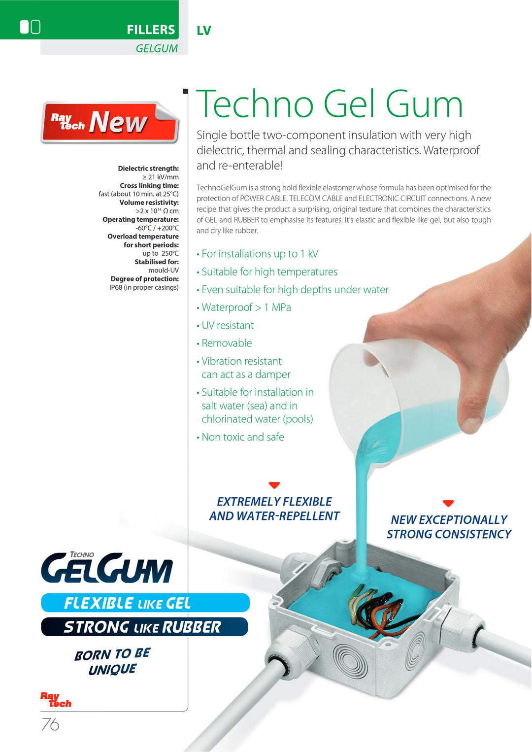 Techno Gel Gum – Re-enterable Waterproof Electrical Potting Compound (IP68, Up to 1kV)