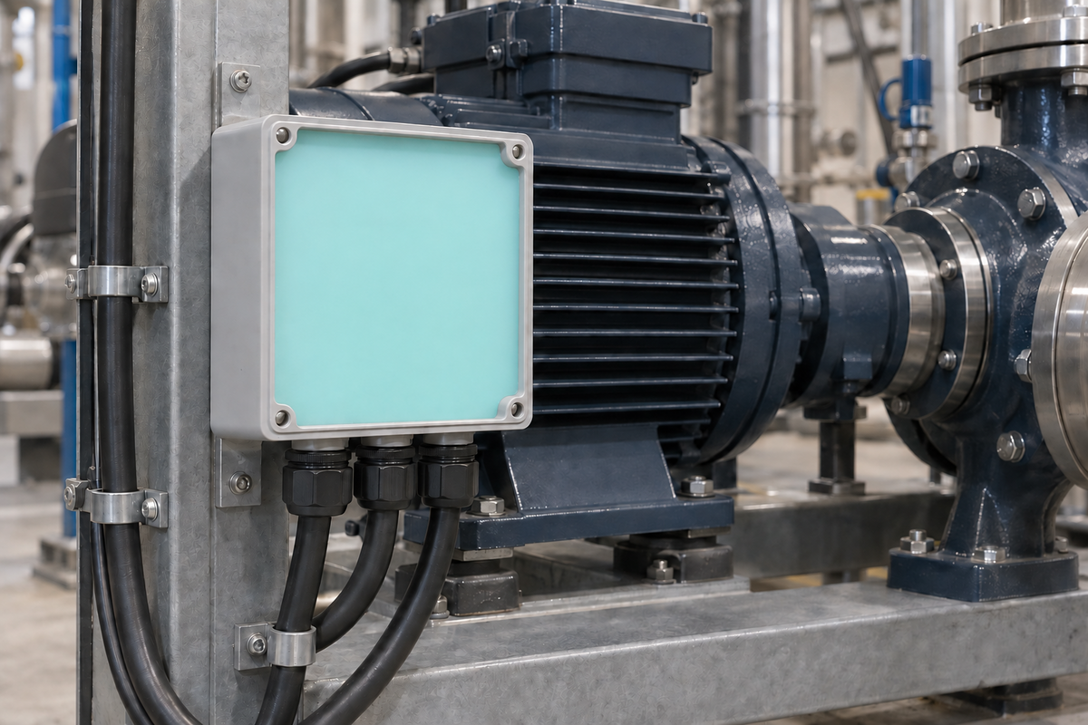 Techno Gel Gum filled electrical enclosure installed beside vibration-producing industrial machinery