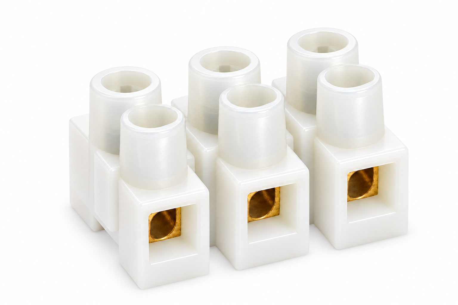Three-position white terminal connector