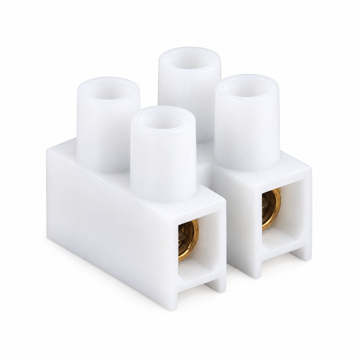White two-position terminal connector