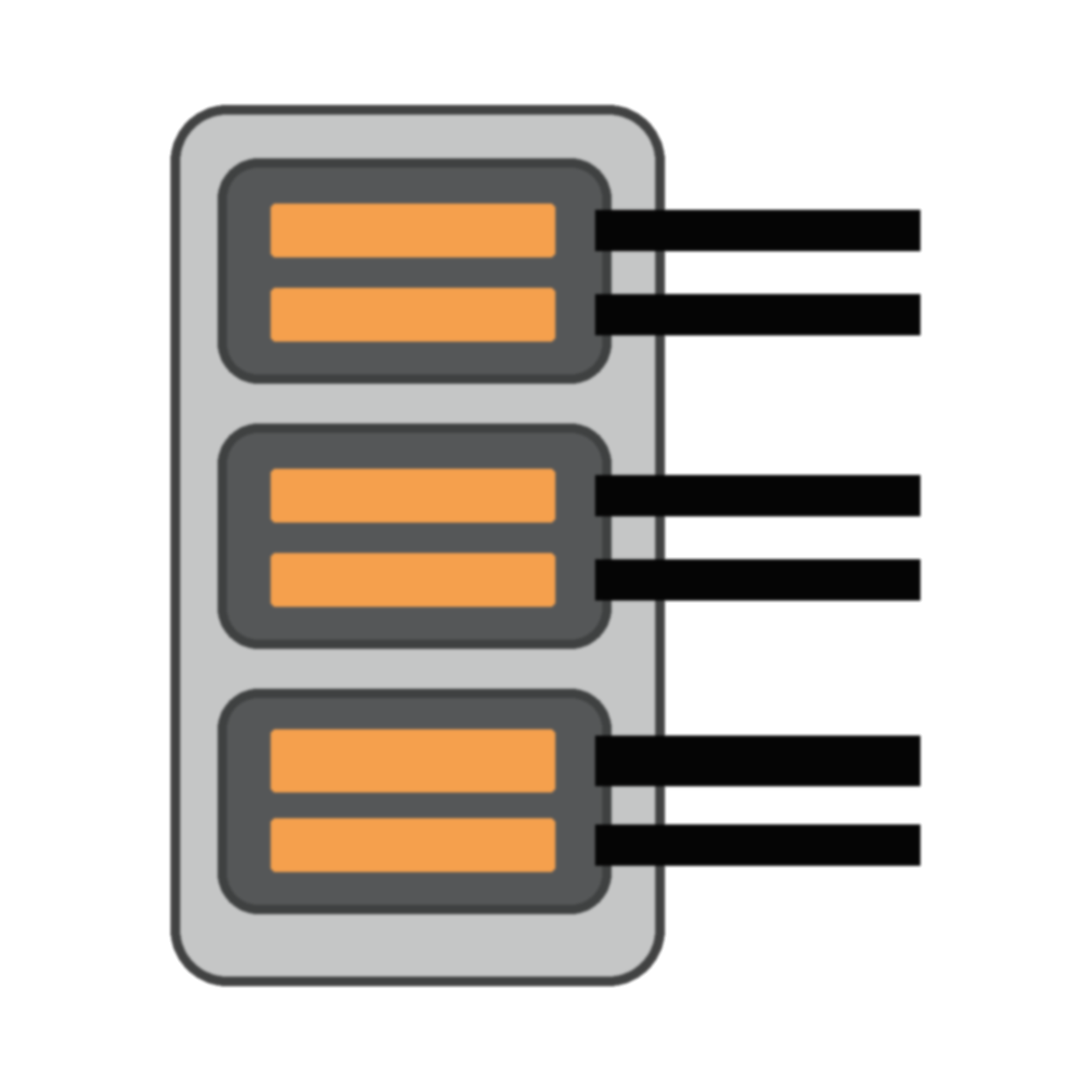 2 conductors each · 6 conductors total 3 Compact Connectors